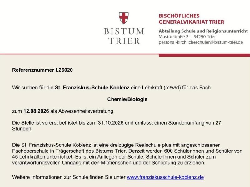 Bio_Chemie Abwesenheitsvertretung